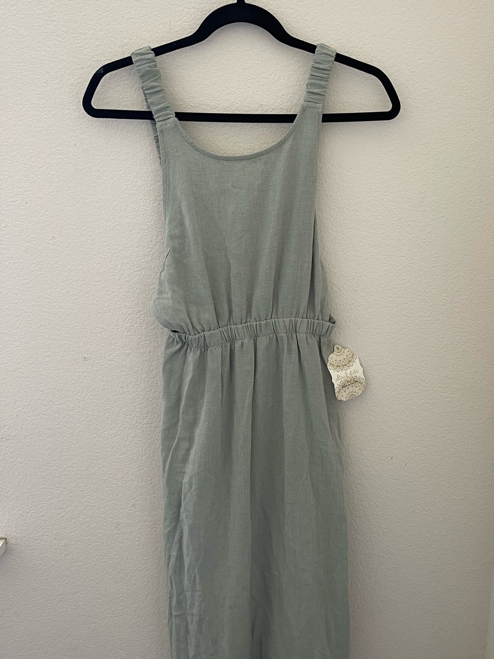 Altar'd State Sage Green Dress with Ruched Detail-NWT